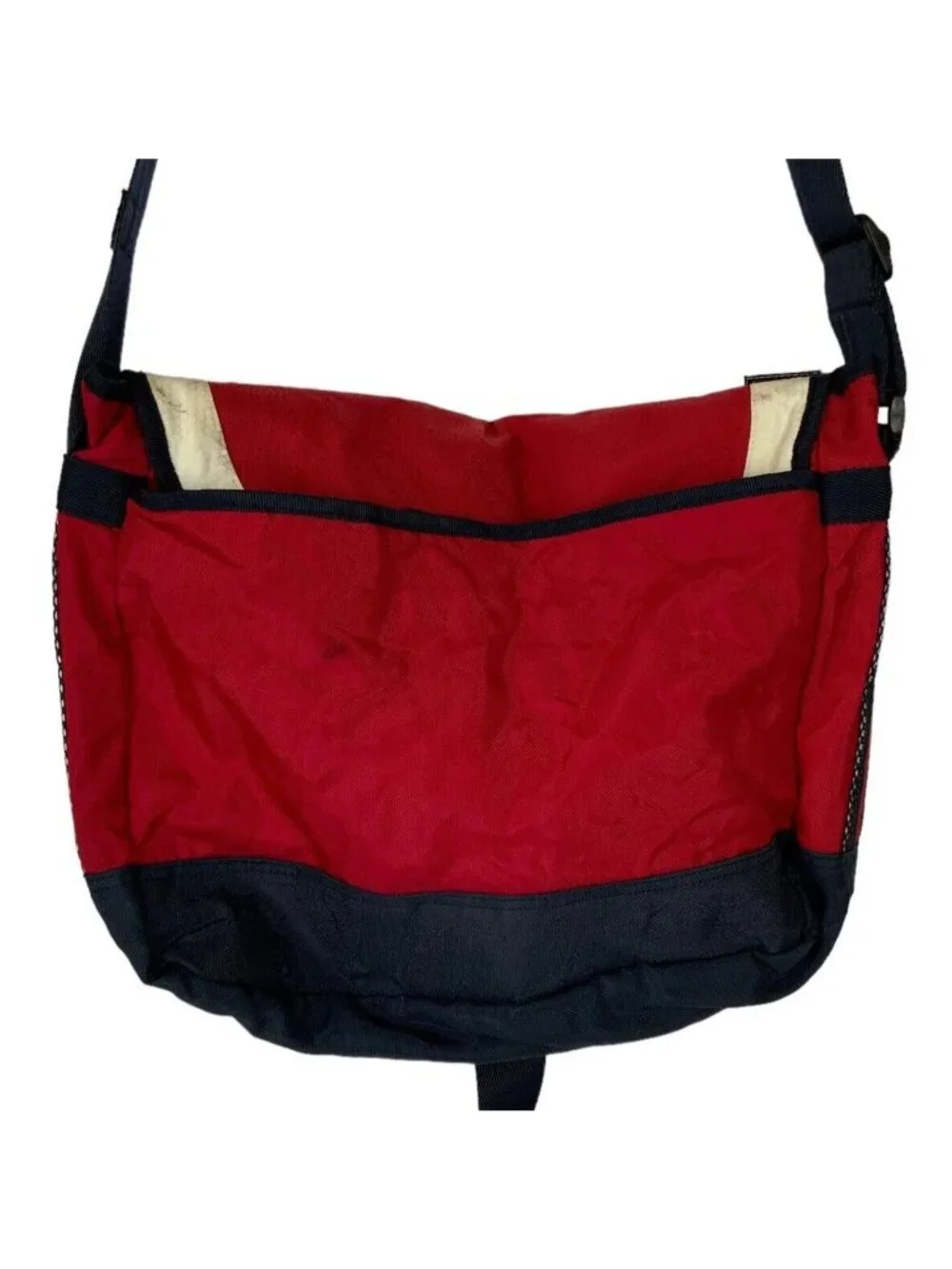 Vintage Tommy Hilfiger Messenger Book Bag Red Blue Spellout Patriotic